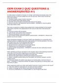 GERI EXAM 2 QUIZ QUESTIONS & ANSWERS&lpar;RATED A&plus;&rpar;