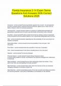  Florida Insurance 2-14 Exam Terms Questions And Answers With Correct Solutions 2025