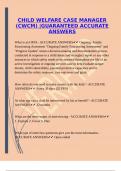 CHILD WELFARE CASE MANAGER &lpar;CWCM&rpar; &vert;GUARANTEED ACCURATE ANSWERS