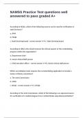 NAMSS Practice Test questions well answered to pass graded A&plus;