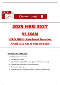 RN HESI Exit V6 Exam 2025 Actual Qs & Ans to Pass the Exam &lpar;NGN style Qs & Case studies&rpar;&comma; 100&percnt; Verified