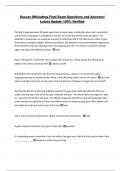 Soccer Officiating Final Exam Questions and Answers&vert;  Latest Update 100&percnt; Verified 