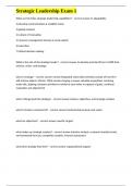 Strategic Leadership Exam 1 questions with verified corect answers