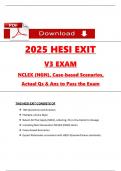 2026&sol;2027 HESI RN Exit V3 Exam Actual Qs & Ans to Pass the Exam &lpar;NGN style Qs & Case studies&rpar;&comma; 100&percnt; Verified