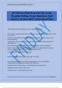 RN DaVita Final Exam for the Acute Hospital Setting&period; Exam Questions And Answers &vert;Latest 2025 &vert; Guaranteed Pass