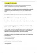 Strategic Leadership exam questions and 100&percnt; verified answers
