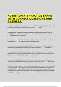 NUTRITION ATI PRACTICE EXAMS WITH CORRECT QUESTIONS AND ANSWERS&period;