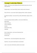 Strategic Leadership Midterm exam questions and revise correct answers 