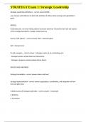 STRATEGY Exam 1&colon; Strategic Leadership questions with verified correct answers 