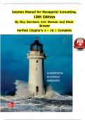 Solution Manual for Managerial Accounting&comma; 18th Edition By Ray Garrison&comma; Eric Noreen and Peter Brewer&comma; Verified Chapters 1 - 16&comma; Complete Newest Version
