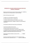 RESIDENTIAL BUILDING INSPECTOR QUESTIONS AND CORRECT ANSWERS&excl;&excl;