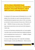 OCI Architect 2024&sol;2025 Exam  Comprehensive Questions and Verified  Answers &vert; Accurate Solutions &vert; Get it  100&percnt; Correct&excl;&excl; &vert; Already Graded A&plus; 