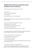 NURS 226 Final Exam Questions And Verified Correct Answers&period;