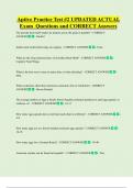 Aptive Practice Test &num;2 UPDATED ACTUAL   Exam  Questions and CORRECT Answers 