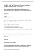 NURS 226- ATI Practice Test Questions And 100&percnt; Correct Answers&period;