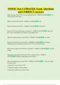 INIWIC Test 3 UPDATED  Exam  Questions  and CORRECT Answers