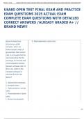 USABO OPEN TEST FINAL EXAM AND PRACTICE  EXAM QUESTIONS 2025 ACTUAL EXAM  COMPLETE EXAM QUESTIONS WITH DETAILED  CORRECT ANSWERS &sol;ALREADY GRADED A&plus; &sol;&sol;  BRAND NEW&excl;&excl; 