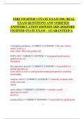 FIRE FIGHTER 1 STATE EXAM 250&plus; REAL EXAM QUESTIONS AND VERIFIED ANSWERS LATEST EDITION 2025-2026&sol;FIRE FIGHTER STATE EXAM &ndash; GUARANTEED A