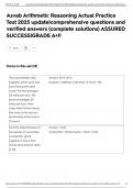 Asvab Arithmetic Reasoning Actual Practice Test 2025 update&vert;comprehensive questions and verified answers &lpar;complete solutions&rpar; ASSURED SUCCESS&vert;GRADE A&plus;&excl;&excl;