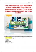CMT TRAINING EXAM 2025&vert; BRAND NEW  ACTUAL EXAM WITH 100&percnt; VERIFIED  QUESTIONS AND CORRECT SOLUTIONS&vert;  GUARANTEED VALUE PACK&vert; ACE YOUR  GRADES&period; 