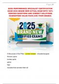 EXOS PERFORMANCE SPECIALIST CERTIFICATION  EXAM 2025&vert; BRAND NEW ACTUAL EXAM WITH 100&percnt;  VERIFIED QUESTIONS AND CORRECT SOLUTIONS&vert;  GUARANTEED VALUE PACK&vert; ACE YOUR GRADES&period; 
