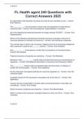 FL Health agent 240 Questions with Correct Answers 2025
