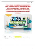 FINAL EXAM- CHAMBERLAIN UNIVERSITY  BIOS 251 WEEK 8 EXAM 2025&vert; BRAND NEW  ACTUAL EXAM WITH 100&percnt; VERIFIED  QUESTIONS AND CORRECT SOLUTIONS&vert;  GUARANTEED VALUE PACK&vert; ACE YOUR  GRADES&period;