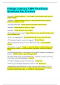 Portage Learning A&P1 Final Exam Questions And Answers