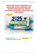 MSSC MAINTENANCE AWARENESS 2025&vert;  BRAND NEW ACTUAL EXAM WITH 100&percnt;  VERIFIED QUESTIONS AND CORRECT  SOLUTIONS&vert; GUARANTEED VALUE PACK&vert; ACE  YOUR GRADES&period;