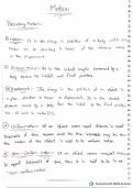 Summary of the chapter Motion class 9th