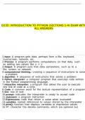 D335 INTRODUCTION TO PYTHON &lpar;SECTIONS 1-4&rpar; EXAM WITH ALL ANSWERS&period;