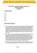 Solutions Manual For Accounting Information Systems The Processes and Controls 2e Leslie Turner Andrea Weickgenannt 