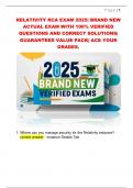 RELATIVITY RCA EXAM 2025&vert; BRAND NEW  ACTUAL EXAM WITH 100&percnt; VERIFIED  QUESTIONS AND CORRECT SOLUTIONS&vert;  GUARANTEED VALUE PACK&vert; ACE YOUR  GRADES&period;