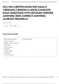 NCC EFM CERTIFICATION TEST EXAM 2 VERSIONS &lpar;VERSION A AND B&rpar; COMPLETE EXAM QUESTIONS WITH DETAILED VERIFIED ANSWERS &lpar;100&percnt; CORRECT ANSWERS&rpar; &sol;ALREADY GRADED A&plus;
