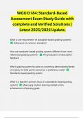WGU D184 &sol;WGUD184&colon; Standard-Based Assessment Exams PACKAGE DEAL&vert; BUNDLE contains the Latest exams&comma; OA&comma; practice test and updated study guide with verified Answers- Everything you need to pass WGU D184 is here&excl;&excl; 