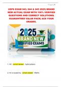USPS EXAM 943&comma; 944 & 945 2025&vert; BRAND  NEW ACTUAL EXAM WITH 100&percnt; VERIFIED  QUESTIONS AND CORRECT SOLUTIONS&vert;  GUARANTEED VALUE PACK&vert; ACE YOUR  GRADES&period; 