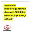 TEST BANK FOR MICROBIOLOGY A SYSTEM APPROACH 6TH EDITION BY MARJORIE KELLY COWAN ISBN 978-1260258998 COMPLETE GUIDE 100% VERIFIED A+ GRADE ASSURED !!!!!LATEST UPDATE!!!!!!