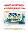 VIVINT SHP PRACTICE EXAM 2025&vert;  BRAND NEW ACTUAL EXAM WITH 100&percnt;  VERIFIED QUESTIONS AND CORRECT  SOLUTIONS&vert; GUARANTEED VALUE PACK&vert;  ACE YOUR GRADES&period; 
