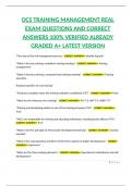 OCS TRAINING MANAGEMENT REAL EXAM QUESTIONS AND CORRECT ANSWERS 100&percnt; VERIFIED ALREADY GRADED A&plus; LATEST VERSION