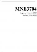 MNE3704 Assignment 2 &lpar;COMPLETE ANSWERS&rpar; Semester 1 2025 - DUE 31 March 2025