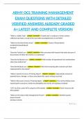 ARMY OCS TRAINING MANAGEMENT EXAM QUESTIONS WITH DETAILED VERIFIED ANSWERS ALREADY GRADED A&plus; LATEST AND COMPLETE VERSION