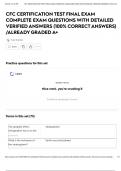 CFC CERTIFICATION TEST FINAL EXAM COMPLETE EXAM QUESTIONS WITH DETAILED VERIFIED ANSWERS &lpar;100&percnt; CORRECT ANSWERS&rpar; &sol;ALREADY GRADED A&plus;