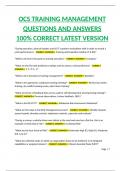OCS TRAINING MANAGEMENT QUESTIONS AND ANSWERS 100&percnt; CORRECT LATEST VERSION