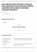 ISSA CERTIFICATION TEST 2025 COMPLETE EXAM QUESTIONS WITH DETAILED VERIFIED ANSWERS &lpar;100&percnt; CORRECT ANSWERS&rpar; &sol;ALREADY GRADED A&plus;