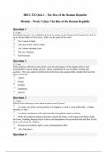 HIEU 322 Module &ndash; Week 1 Quiz&colon; The Rise of the Roman Republic