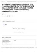 NCCER BOILERMAKER MAINTENANCE TEST FINAL EXAM CURRENTLY TESTING COMPLETE EXAM QUESTIONS WITH DETAILED VERIFIED ANSWERS &lpar;100&percnt; CORRECT ANSWERS&rpar; &sol;ALREADY GRADED A&plus;