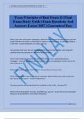 Texas Principles of Real Estate II &lpar;Final Exam Study Guide&rpar; Exam Questions And Answers &vert;Latest 2025 &vert; Guaranteed Pass