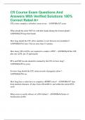Cfl Course Exam Questions And Answers With Verified Solutions 100&percnt; Correct Rated A&plus;