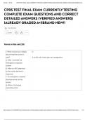 CPRS TEST FINAL EXAM CURRENTLY TESTING COMPLETE EXAM QUESTIONS AND CORRECT DETAILED ANSWERS &lpar;VERIFIED ANSWERS&rpar; &vert;ALREADY GRADED A&plus;&vert;&vert;BRAND NEW&excl;&excl;