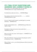 CFL FINAL STUDY QUESTIONS AND ANSWERS 100&percnt; CORRECT RATED A&plus;